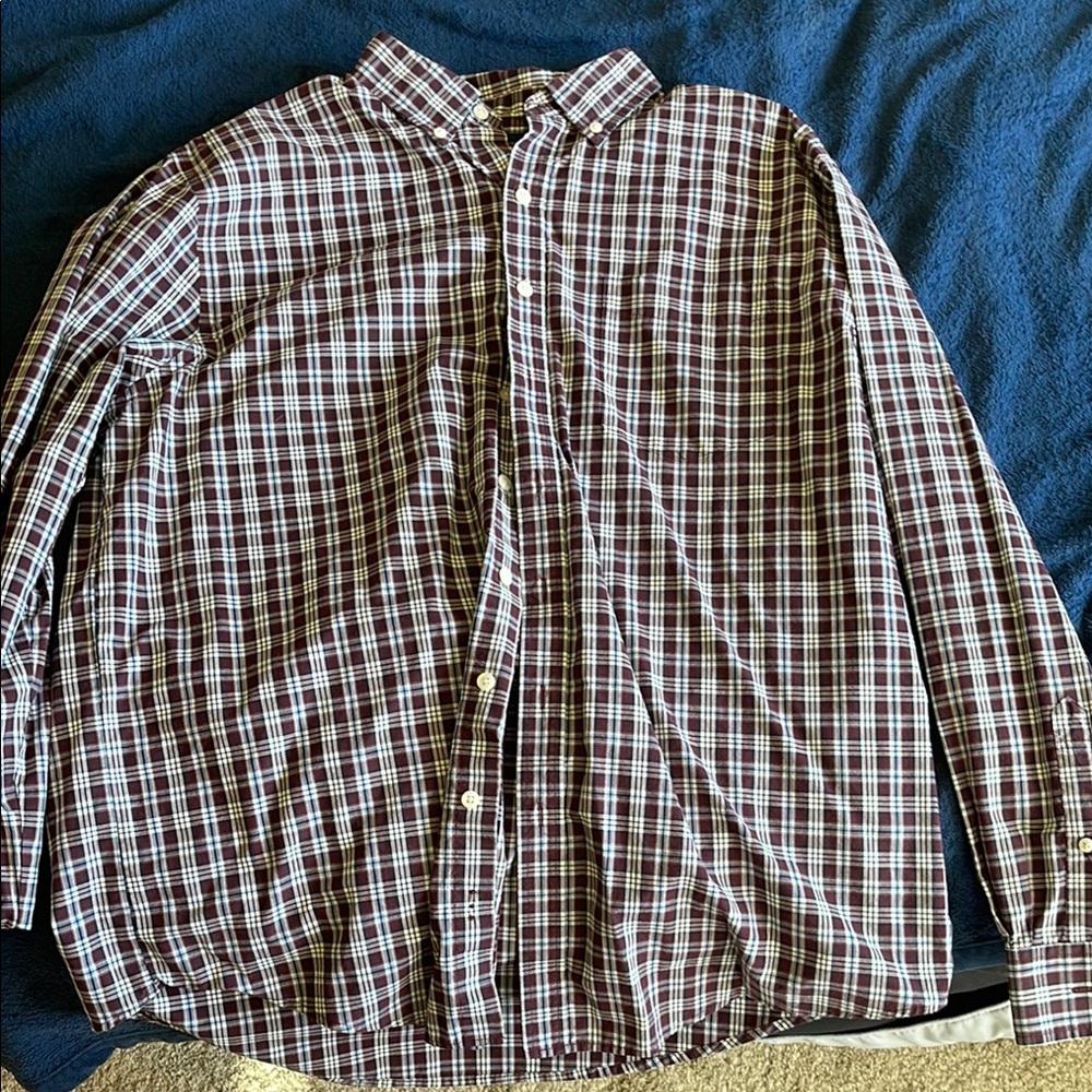 Plaid Button-Up Shirt